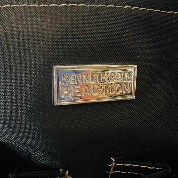 Kenneth Cole Reaction-Black Nylon Tote Purse-Easy Clean-Lots of Storage-Zip Up - Picture 3 of 15